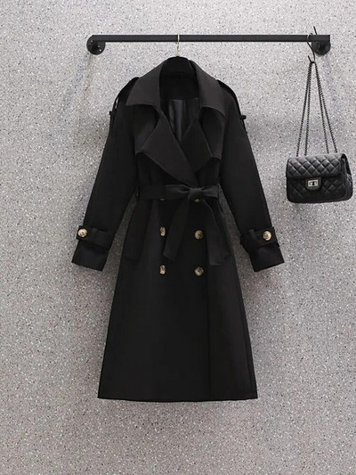 Elegantni dugi trenč kaputi s dvostrukim kopčanjem Modne uredske ženske jakne Kaputi Radna odjeća visoke kvalitete Lady Proljeće Jesen Chaquetas Ne