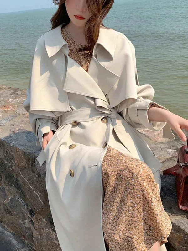 Elegantni dugi trenč kaputi s dvostrukim kopčanjem Modne uredske ženske jakne Kaputi Radna odjeća visoke kvalitete Lady Proljeće Jesen Chaquetas Ne