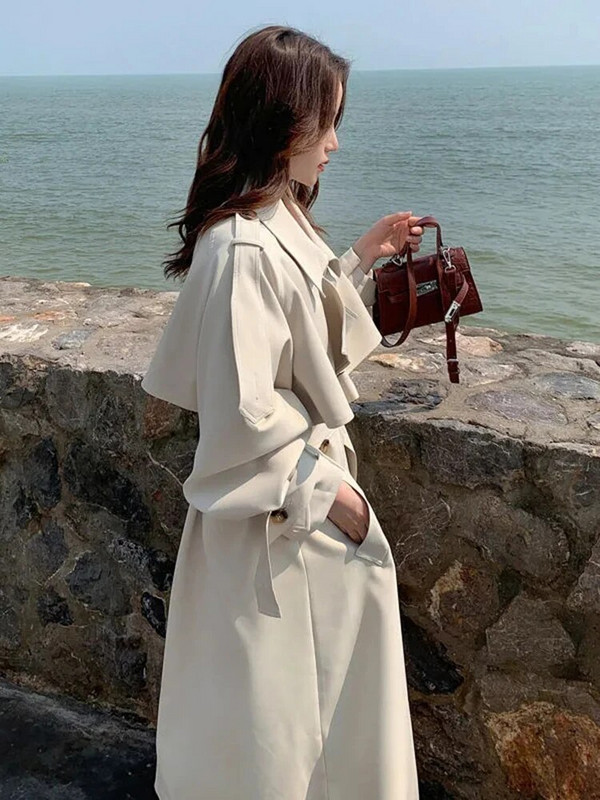 Elegantni dugi trenč kaputi s dvostrukim kopčanjem Modne uredske ženske jakne Kaputi Radna odjeća visoke kvalitete Lady Proljeće Jesen Chaquetas Ne