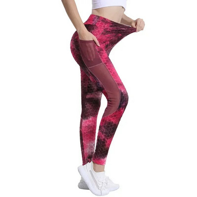 Proljetne hlače za jogu na kravatu Ženske tajice za fitness Elastične tajice za teretanu visokog struka s džepom Sportske tajice Push Up Ženske hlače