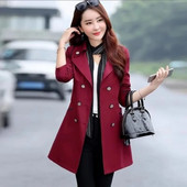 Nagy méretű S-3XL női kabát, hosszú duplasoros tavaszi őszi divat alkalmi elegáns karcsú irodai munka Széldzseki