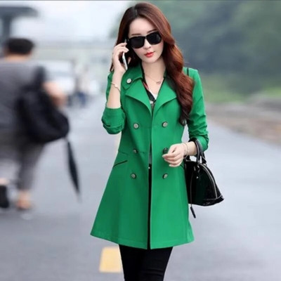 Nagy méretű S-3XL női kabát, hosszú duplasoros tavaszi őszi divat alkalmi elegáns karcsú irodai munka Széldzseki