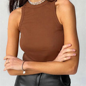 Vară Sexy fără spate Tank Top Femei Vestă fără mâneci Calitate Y2k Tricotat Camis Tank Tops Femei Casual Solid Color Basic Camisole
