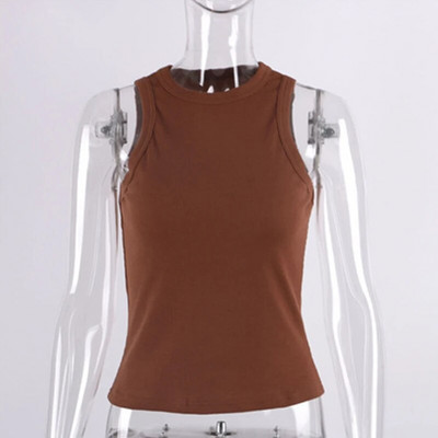Vară Sexy fără spate Tank Top Femei Vestă fără mâneci Calitate Y2k Tricotat Camis Tank Tops Femei Casual Solid Color Basic Camisole