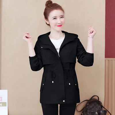 Manteau Femme Hiver Trenci de primăvară, toamnă, pentru femei, cu glugă, subțire, pentru femei, bluze, jachete mari, Gabardina Mujer