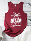 Seeyoushy Beach Molimo ispišite Ljetni odmor Ženske majice bez rukava Majica s O-izrezom Femme Casual 90 Ženske majice s prslukom Odjeća