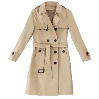 Μωβ Windbreaker Γυναικεία καμπαρντίνα μεσαίου μήκους 2024 Ανοιξιάτικη Κορεάτικη λεπτή μέση βρετανικό casual φθινοπωρινό παλτό με ενδύματα για ζώνη I86