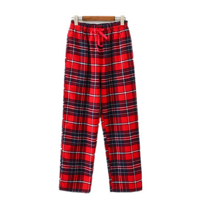 Ανοιξιάτικο φθινόπωρο Γυναικεία 100% βαμβακερά Sleeping Bottoms Γυναικείο Plus Size Νυχτερινό Παντελόνι Γυναικείο Casual Loose καρό σπίτι παντελόνι XL