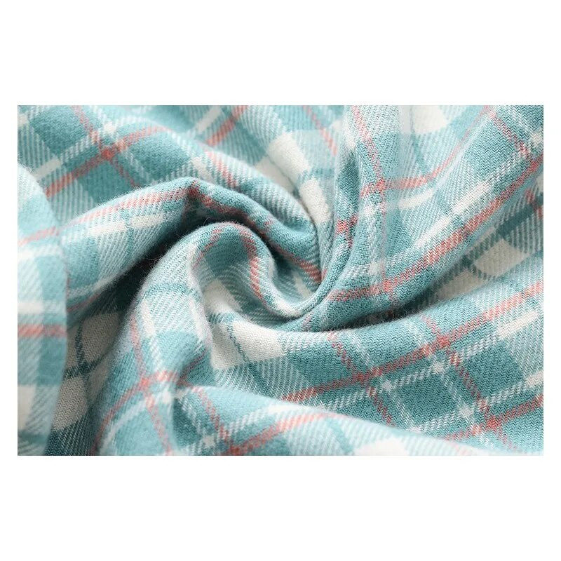 Tavaszi őszi női 100% pamut hálónadrág női nagyméretű éjszakai nadrág Női alkalmi laza kockás otthoni nadrág XL