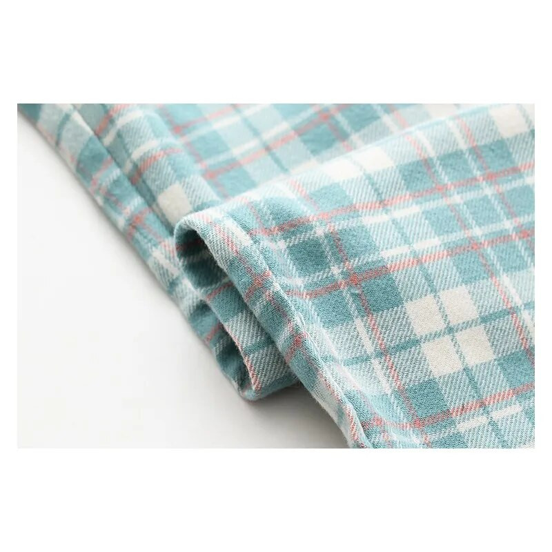 Tavaszi őszi női 100% pamut hálónadrág női nagyméretű éjszakai nadrág Női alkalmi laza kockás otthoni nadrág XL