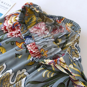 Καλοκαιρινό δροσερό παντελόνι Γυναικείο Λεπτό χαλαρό πάτο ύπνου με στάμπα βισκόζης Παντελόνι κατά των κουνουπιών Ελαστικό σαλονάκι μέσης Πυζόνια για το σπίτι