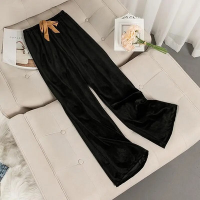Alkalmi, nagyméretű bársonyos otthoni nadrágok velúr pizsama női nadrágok tavaszi és őszi tél laza egyszínű otthoni ruházat alsó része