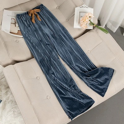 Alkalmi, nagyméretű bársonyos otthoni nadrágok velúr pizsama női nadrágok tavaszi és őszi tél laza egyszínű otthoni ruházat alsó része