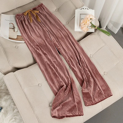 Alkalmi, nagyméretű bársonyos otthoni nadrágok velúr pizsama női nadrágok tavaszi és őszi tél laza egyszínű otthoni ruházat alsó része