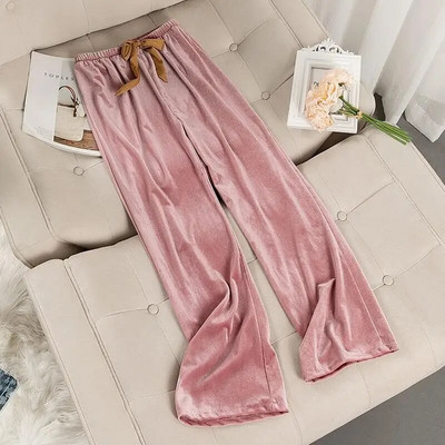 Alkalmi, nagyméretű bársonyos otthoni nadrágok velúr pizsama női nadrágok tavaszi és őszi tél laza egyszínű otthoni ruházat alsó része
