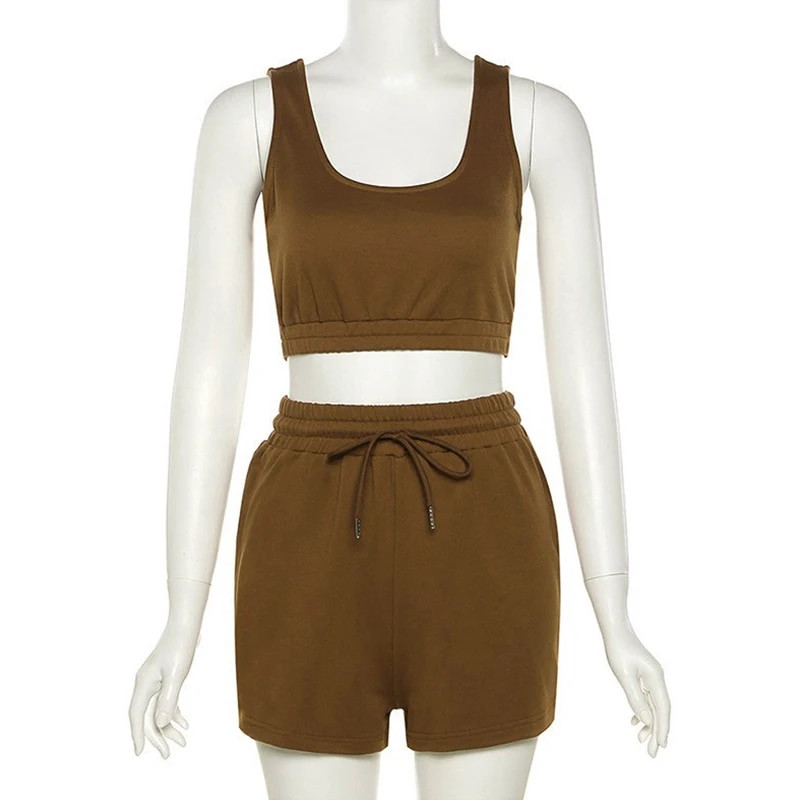 Apkarpyti šortai ir raištelių šortai Seksualūs U formos kūno rengybos šortai vasaros sportui dviratininkams, dviejų dalių komplektai, moteriški gatvės drabužiai