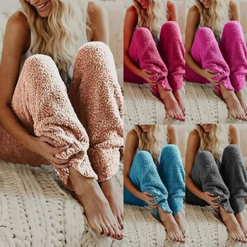 Панталон Дълги едноцветни топли дамски зимни поларени пижами спално облекло