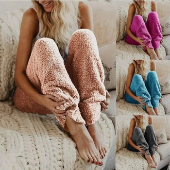 Панталон Дълги едноцветни топли дамски зимни поларени пижами спално облекло