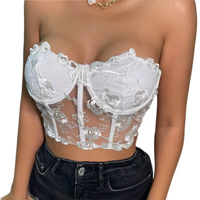 Camolă cu tuburi pentru femei, pentru adulți, din dantelă, de culoare uni, fără mâneci, fără spate, cu bretele spaghetti, crop tops, camisole de vară