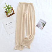 1 vnt Pavasaris Vasara Ruduo Nauji medvilniniai verpalai Kelnės Verano Pijama Mujer Pajama Femme Moteriški pižama Miego drabužiai Crepe Pantalones