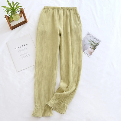 1 vnt Pavasaris Vasara Ruduo Nauji medvilniniai verpalai Kelnės Verano Pijama Mujer Pajama Femme Moteriški pižama Miego drabužiai Crepe Pantalones