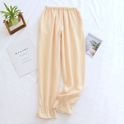 1 vnt Pavasaris Vasara Ruduo Nauji medvilniniai verpalai Kelnės Verano Pijama Mujer Pajama Femme Moteriški pižama Miego drabužiai Crepe Pantalones