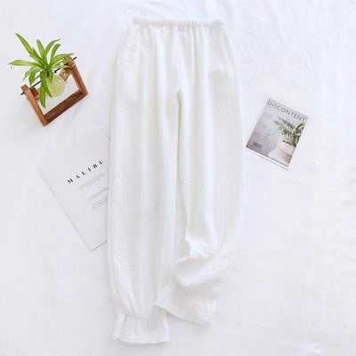 1 vnt Pavasaris Vasara Ruduo Nauji medvilniniai verpalai Kelnės Verano Pijama Mujer Pajama Femme Moteriški pižama Miego drabužiai Crepe Pantalones