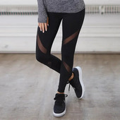 Pantaloni de alergare, uscare rapidă, plasă, plasă, pantaloni yoga, negri, talie înaltă, elastice, fitness, subțiri, sport, jambiere de gimnastică, pantaloni pentru femei