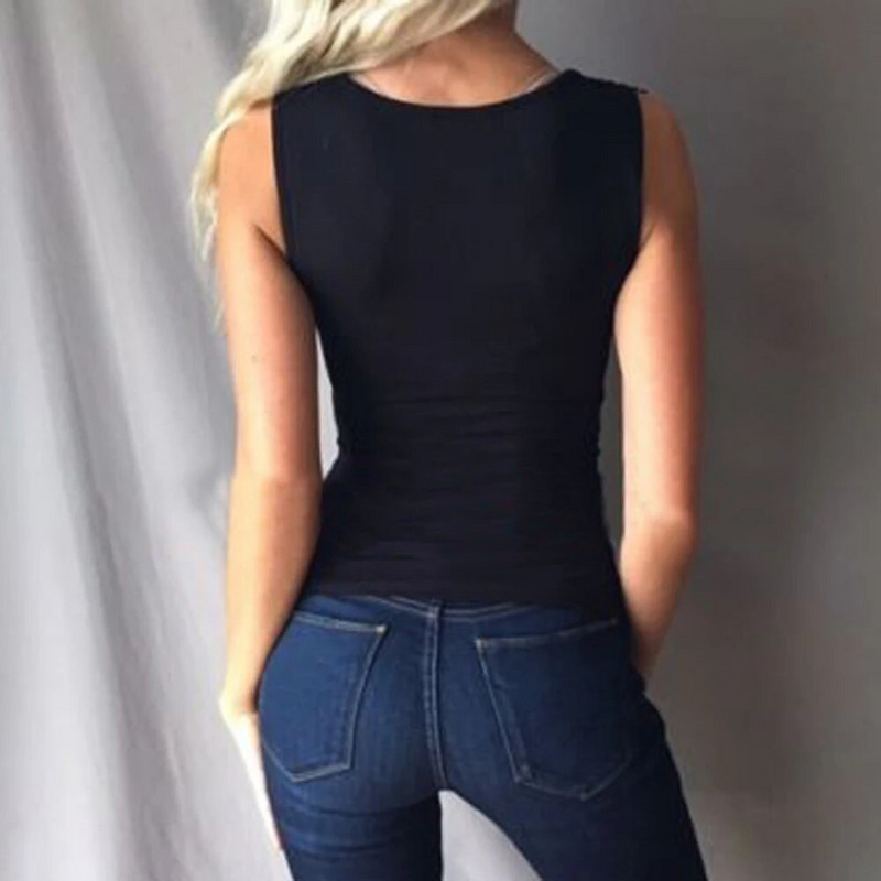 Seksi jednobojni prsluk s izdubljenom patchwork čipkom bez rukava Ženski top New Chic Vintage