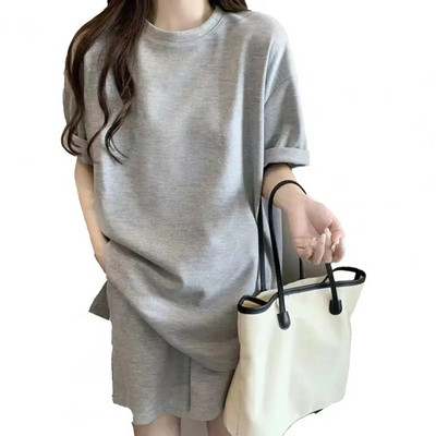 2 bucăți/set costum mâneci scurte fete subțiri îmbrăcăminte activă bărbați tricou largi pantaloni scurți ținută jogger