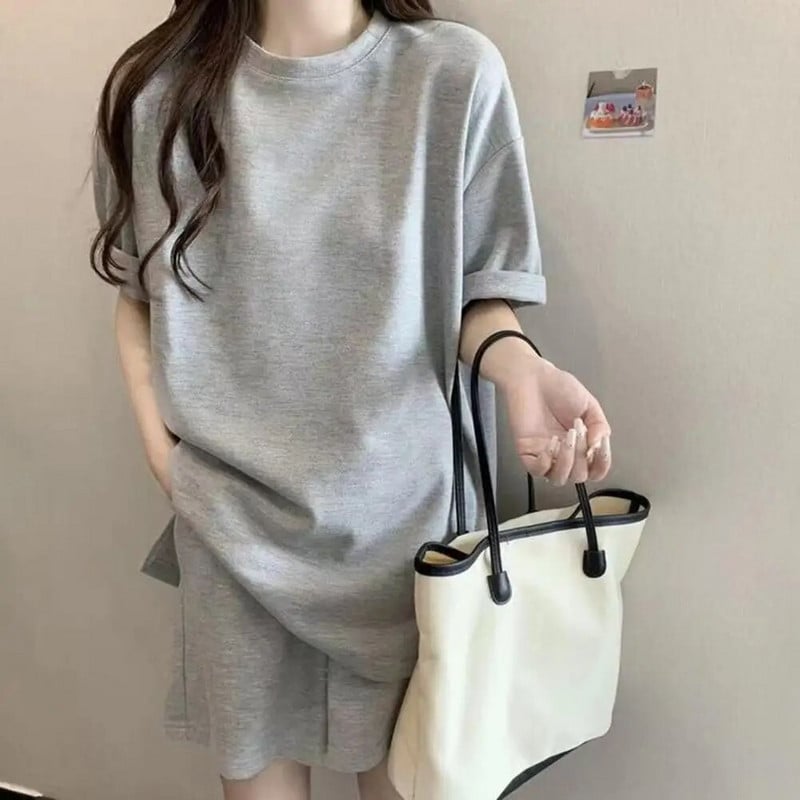 2 vnt./Kostiuminis kostiumas trumpomis rankovėmis, plonomis mergaičių aktyviomis apranga Vyriški laisvi marškinėliai šortai bėgimo apranga