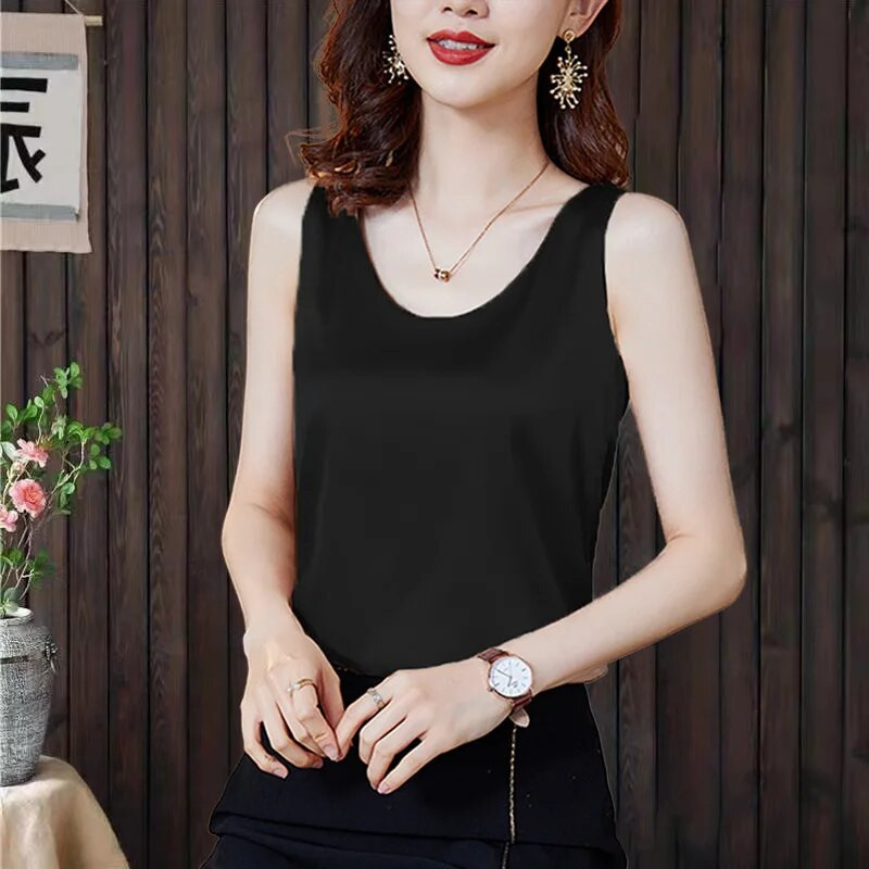 Γυναικεία καλοκαίρι με ένα μικρό κοστούμι Tanks Camis Vest Fashion High Street O-Neck Ladies Street Tanks Tops Tees Hotsweet B3384