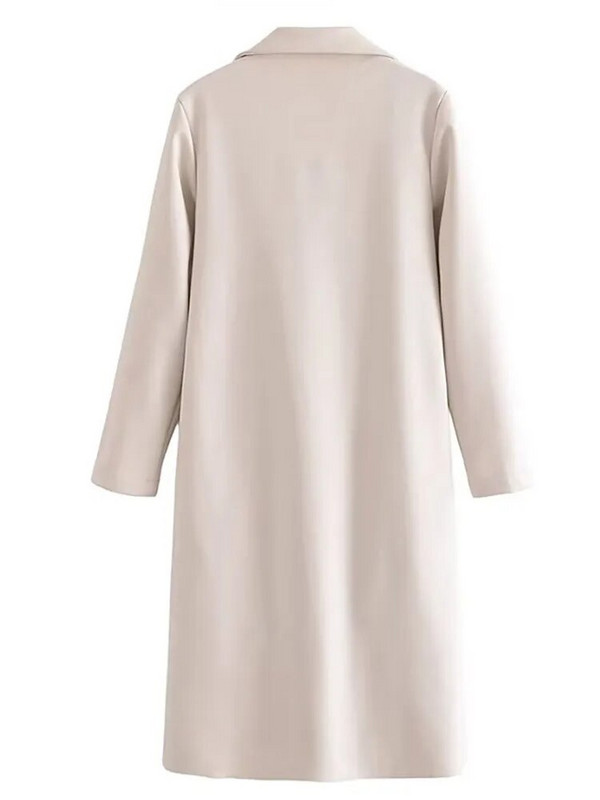 Elegantni dugi kaput s otvorenim ovratnikom za žene Ležerna jesen proljeće Nova jakna dugih rukava Ženski modni uredski ženski trenč kaputi