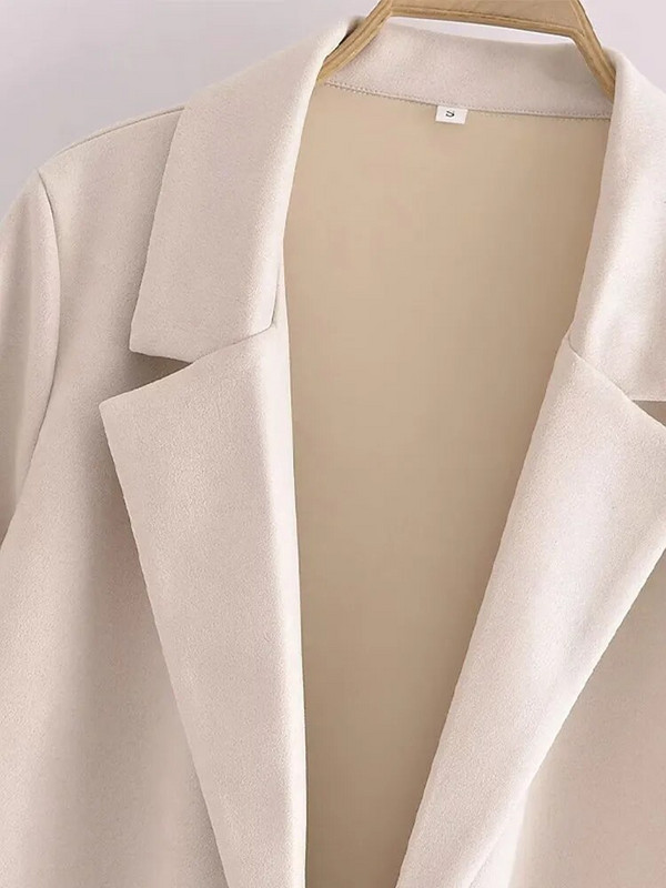 Elegantni dugi kaput s otvorenim ovratnikom za žene Ležerna jesen proljeće Nova jakna dugih rukava Ženski modni uredski ženski trenč kaputi