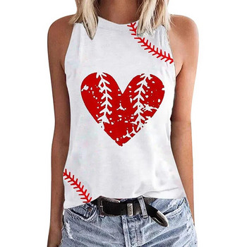 Γράμμα μπέιζμπολ Leopard 3D τυπωμένο μπλουζάκια τανκ Γυναικεία streetwear Y2k μπλούζες Υπερμεγέθη γιλέκο από τον ώμο αμάνικο γυναικείο σέξι καμιζόλα