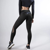 Pantaloni de yoga cu ridicare a șoldurilor din plasă sexy pentru femei, pantaloni de yoga pentru exerciții, elastici, de culoare solidă, pantaloni de sport, respirabili, elastici