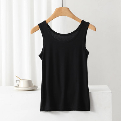 Tricouri de vară cu decolteu în formă de O Tricou cu elastic înalt, respirabil, fără mâneci, de culoare solidă