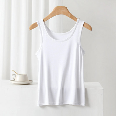 Tricouri de vară cu decolteu în formă de O Tricou cu elastic înalt, respirabil, fără mâneci, de culoare solidă