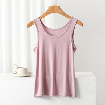 Tricouri de vară cu decolteu în formă de O Tricou cu elastic înalt, respirabil, fără mâneci, de culoare solidă