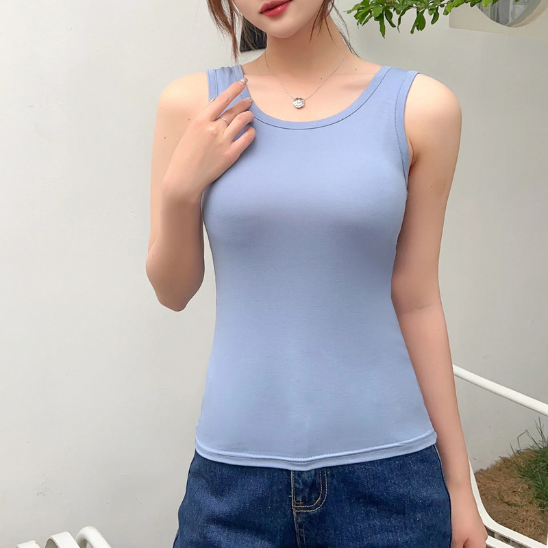 Vasariniai batviršiai su O formos iškirpte, labai elastingi, kvėpuojantys marškinėliai be rankovių, vienspalviai apatiniai kamščiai