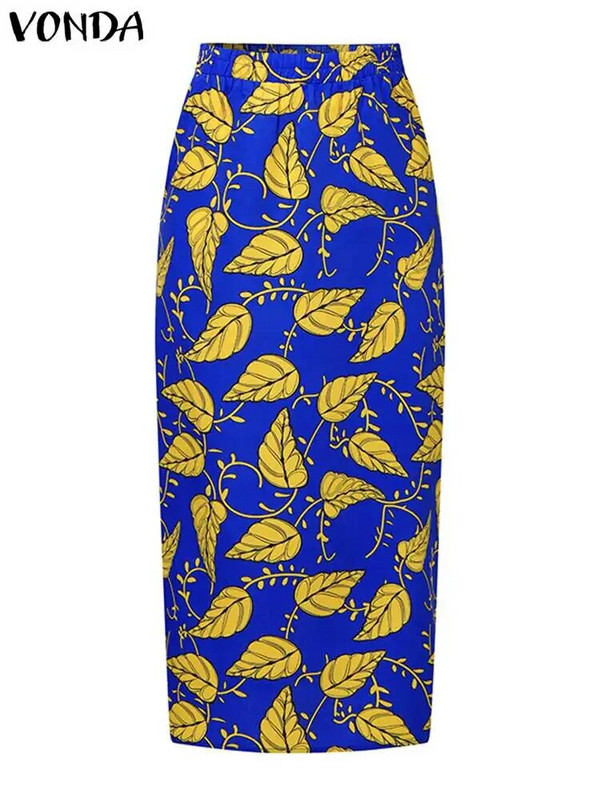 Plus Size 5XL VONDA Vintage Floral Σετ Φορέματος Καλοκαιρινά Γυναικεία κοντομάνικα βολάν 2 τμχ Casual τοπ Μποέμ μακριές φούστες