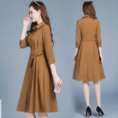 Plus veličina M-6XL Ženska duga trenč jakna Modna ležerna jesen zima OL Ženska uredska odjeća Formalna uska vjetrovka