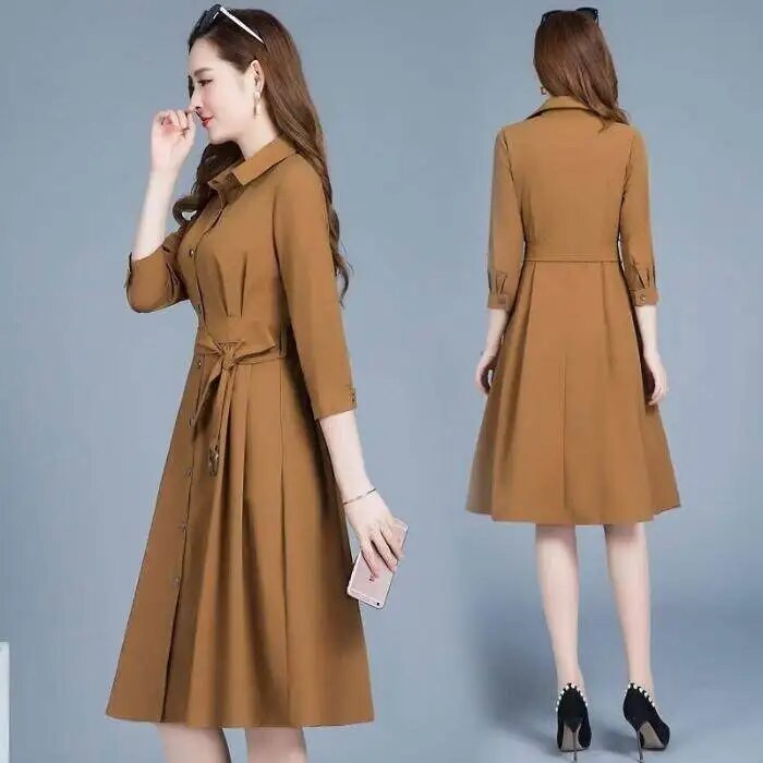 Plus veličina M-6XL Ženska duga trenč jakna Modna ležerna jesen zima OL Ženska uredska odjeća Formalna uska vjetrovka