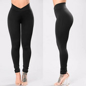 Goocheer New Fashion Jambiere elastice cu talie înaltă pentru femei Pantaloni lungi și strânși pentru antrenament fitness Pantaloni negri casual pentru femei