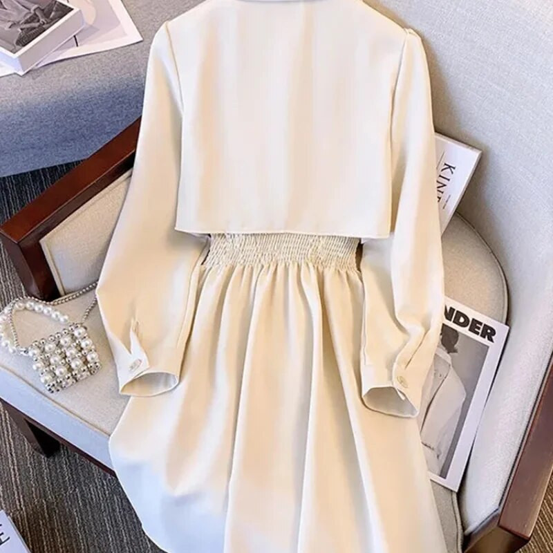 LKSK Korean Fashion dupla mellű Slim Fit széldzseki kabát tavaszi őszi laza szélálló tömör utcai kabát