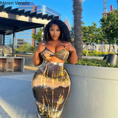 Plus Size Tie Dye Γυναικείες αθλητικές φόρμες Maxi Midi Φούστες Σετ με Crop Tops που ταιριάζουν σε Σετ δύο τεμαχίων Μαγιό