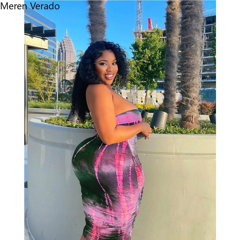 Plus Size Tie Dye Γυναικείες αθλητικές φόρμες Maxi Midi Φούστες Σετ με Crop Tops που ταιριάζουν σε Σετ δύο τεμαχίων Μαγιό