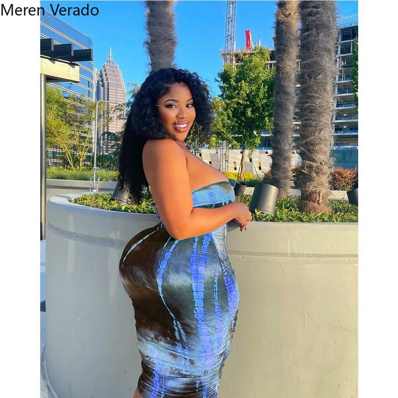 Plus Size Tie Dye Γυναικείες αθλητικές φόρμες Maxi Midi Φούστες Σετ με Crop Tops που ταιριάζουν σε Σετ δύο τεμαχίων Μαγιό