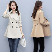 2023-as új koreai divat tavaszi, őszi felvonókabát női rövid, kétsoros, alkalmi női felsőkabát, széldzseki, női felsőruházat