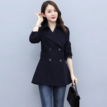 2023 Νέα κορεατική μόδα Άνοιξη φθινοπωρινή καμπαρντίνα Γυναικεία κοντό διπλό στήθος casual γυναικείο πανωφόρι Windbreaker Γυναικεία πανωφόρια